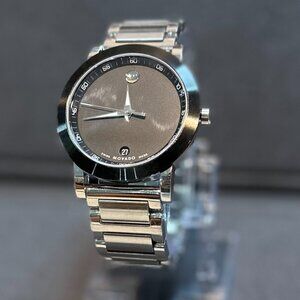 Mens MOVADO 42MM Museum Sport Watch Black Dial